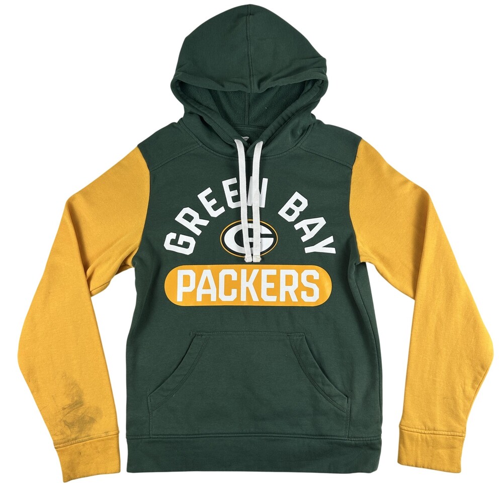 Green Bay Packers Hoodie Sweatshirt Mens Small Green Gold NFL Football Fanatics